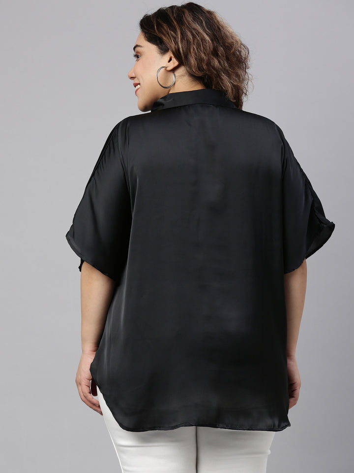 BLACK SATIN KAFTAN