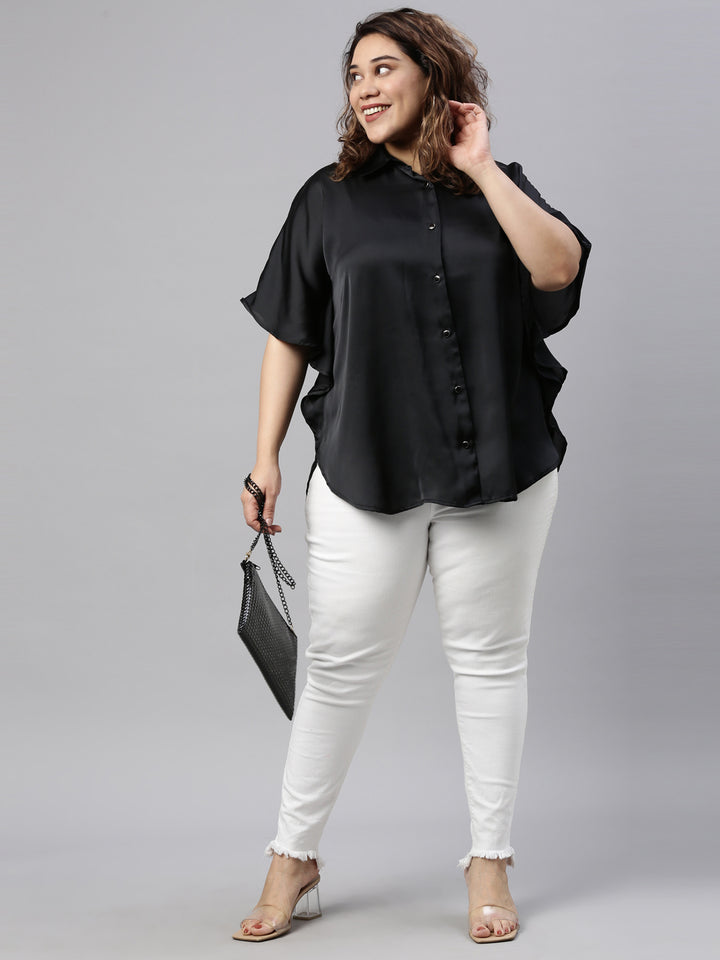 BLACK SATIN KAFTAN