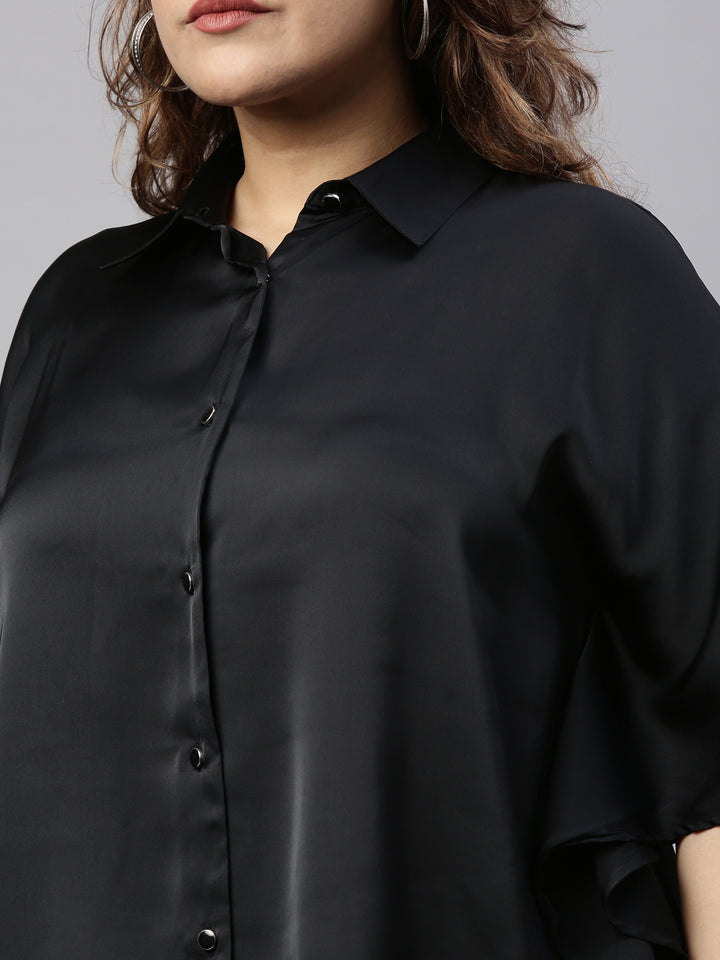BLACK SATIN KAFTAN