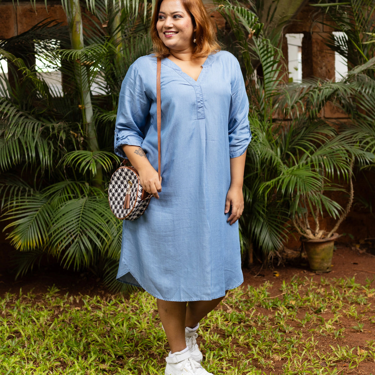 dress plus size fashion Plus Size Macey Drape Midi Dress -Burgundy 3X / Burgundy at Curvy Sense