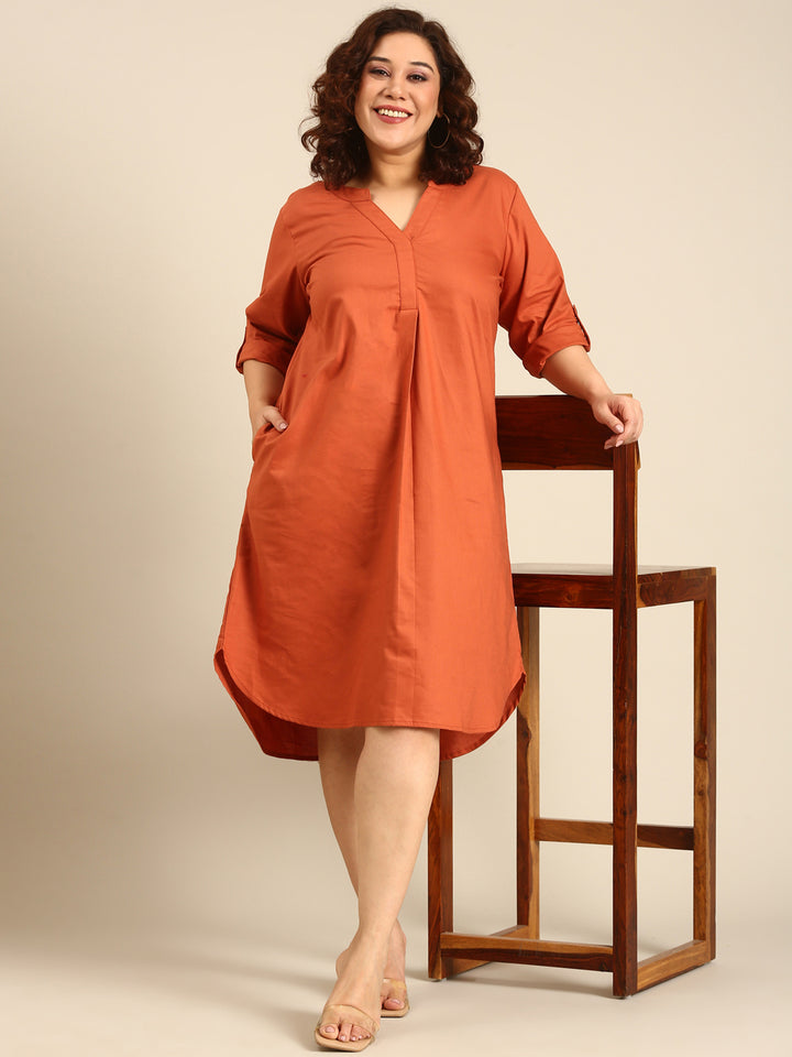 Solid Rust Dress