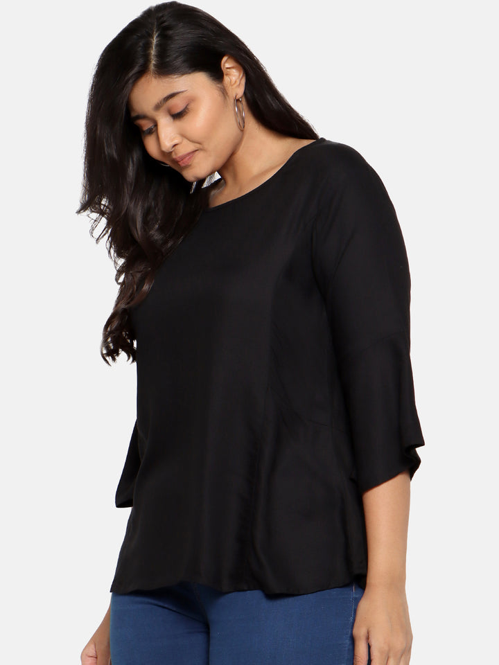 Women Black Solid Top