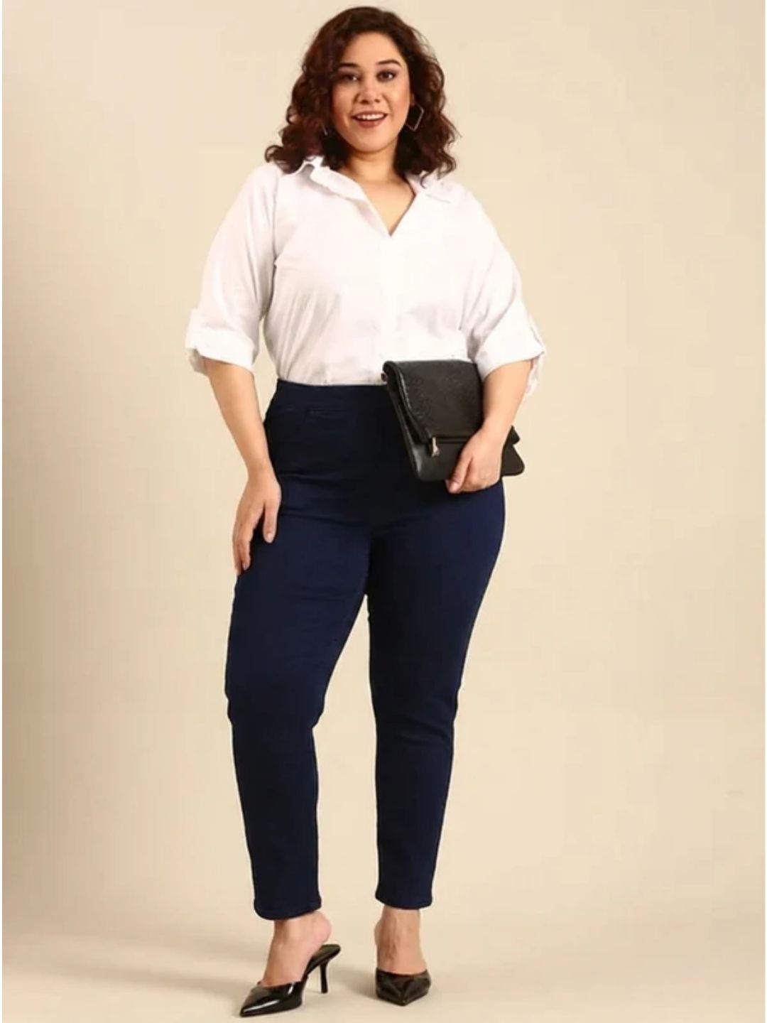 Solid Indigo Straight Fit Jeans