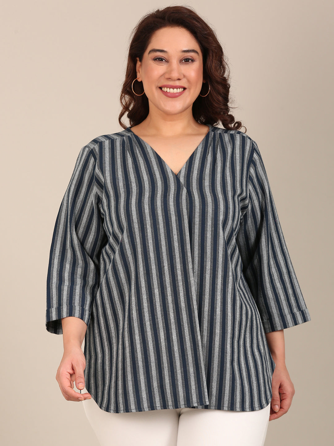 Navy Striped Top