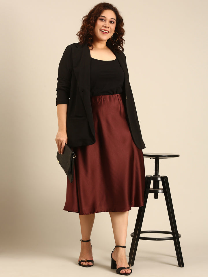 Satin Flared Skirt