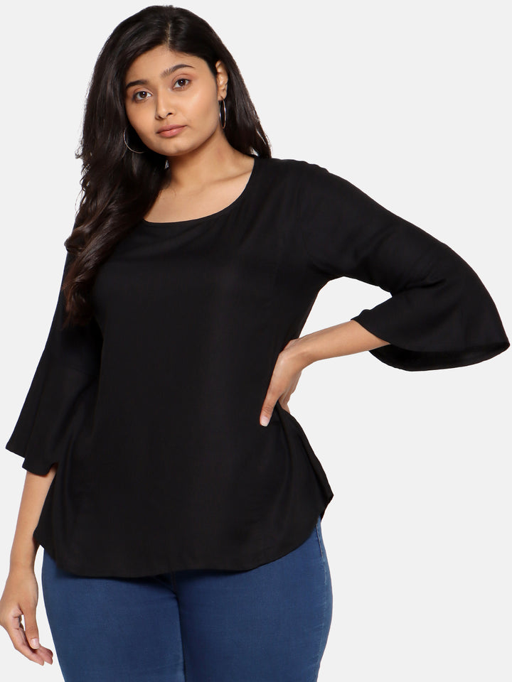 Women Black Solid Top