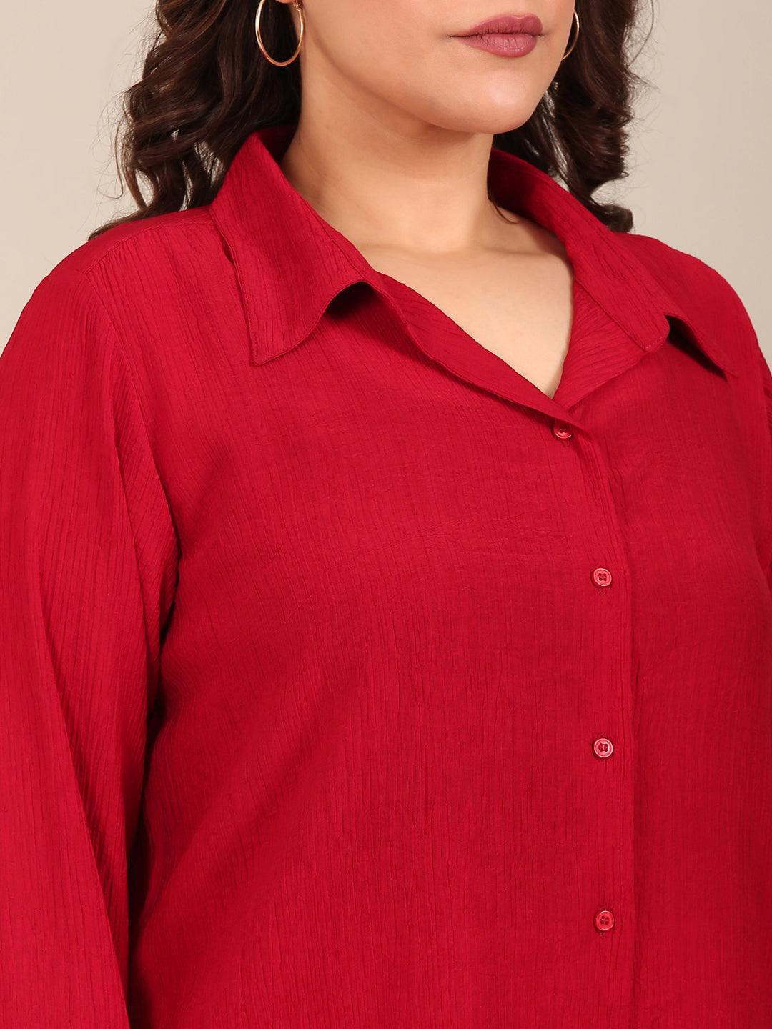 Red Crepe Co-ord Set (2 Piece)