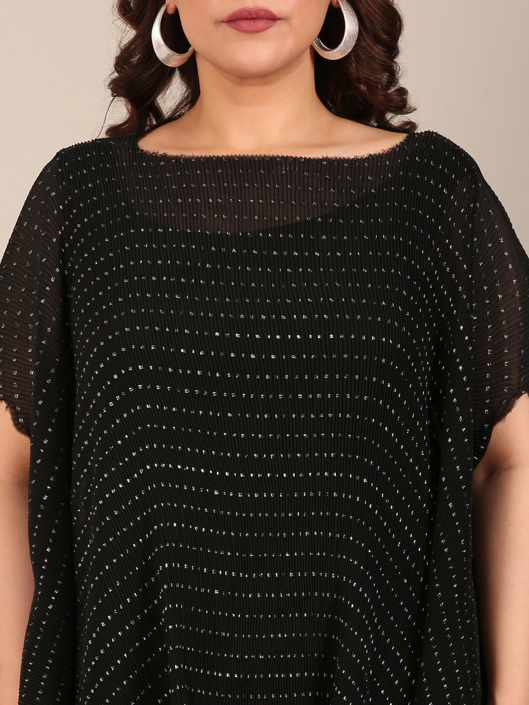 Black Lurex Kaftan Tunic