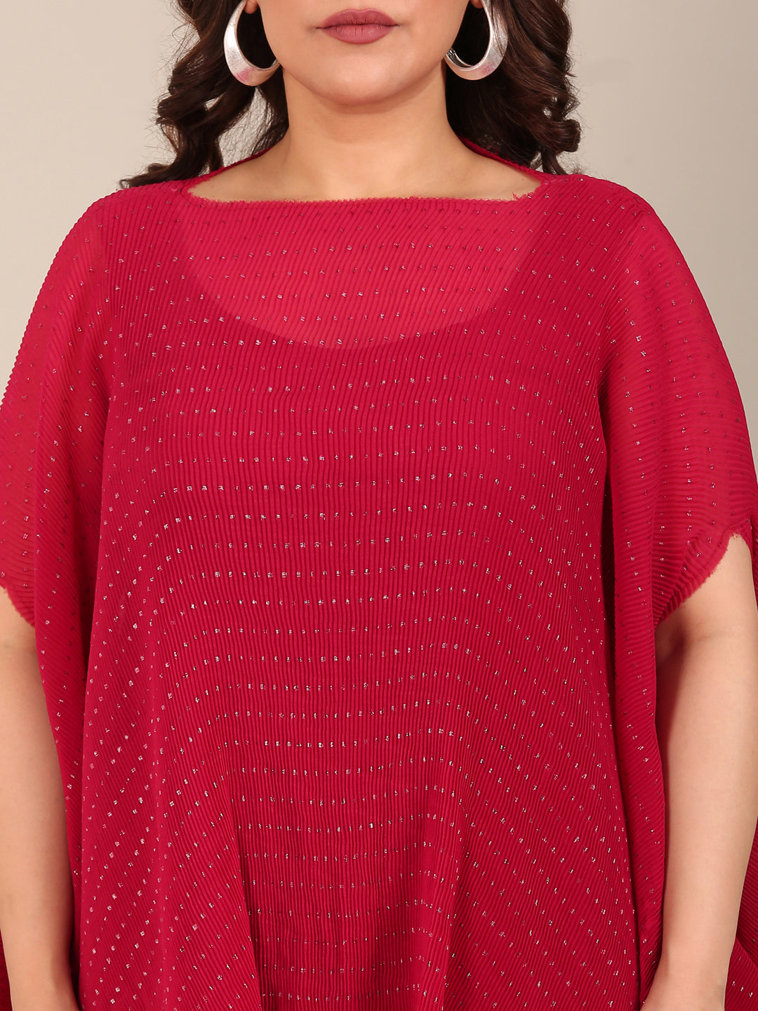 Pink Lurex Kaftan Tunic