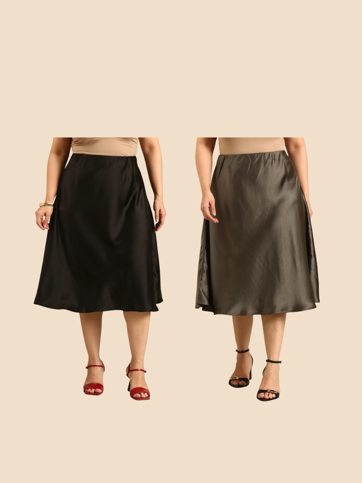 Satin Skirt Combo- Pack of 2