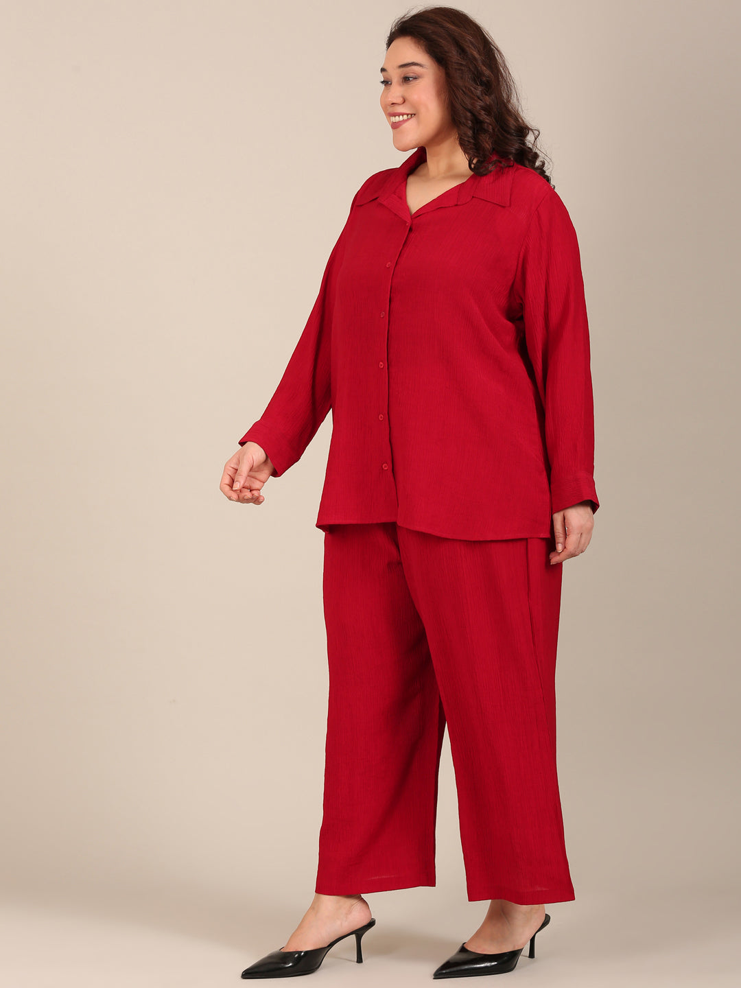 Red Crepe Co-ord Set (2 Piece)