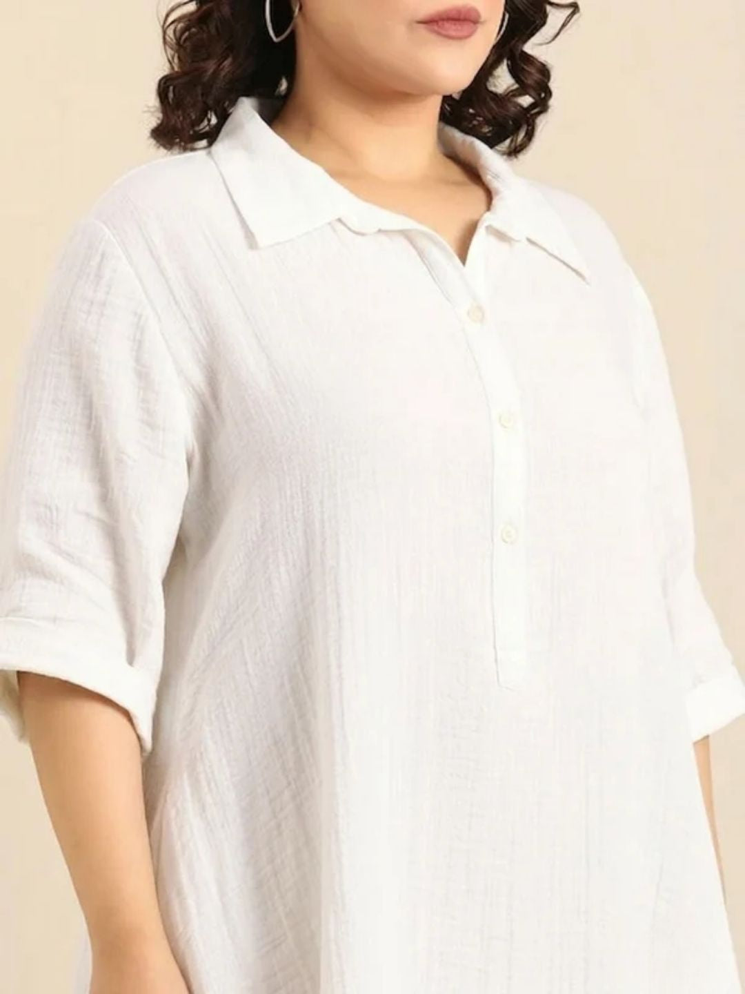 White Cotton A-Line Dress