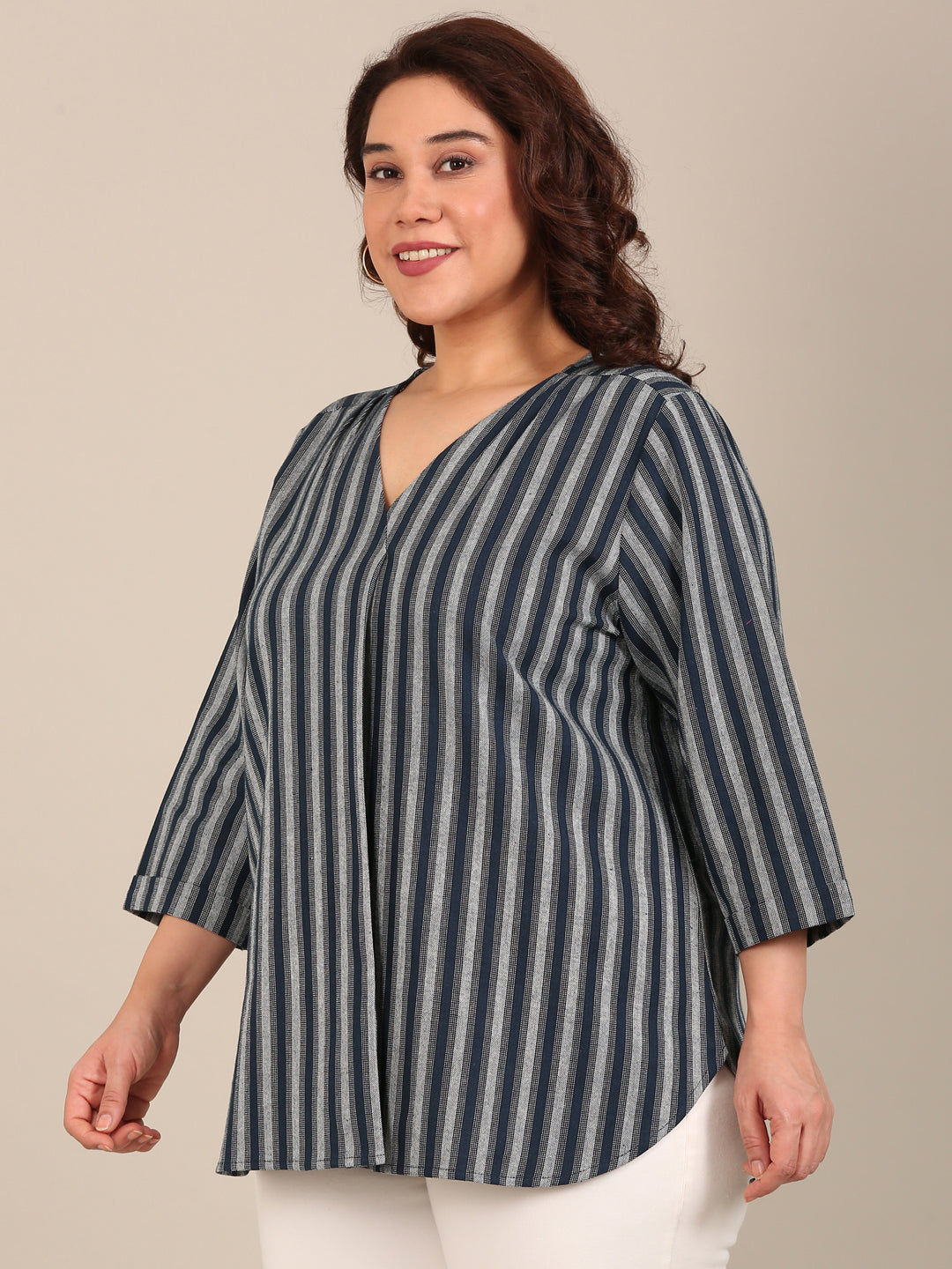 Navy Striped Top