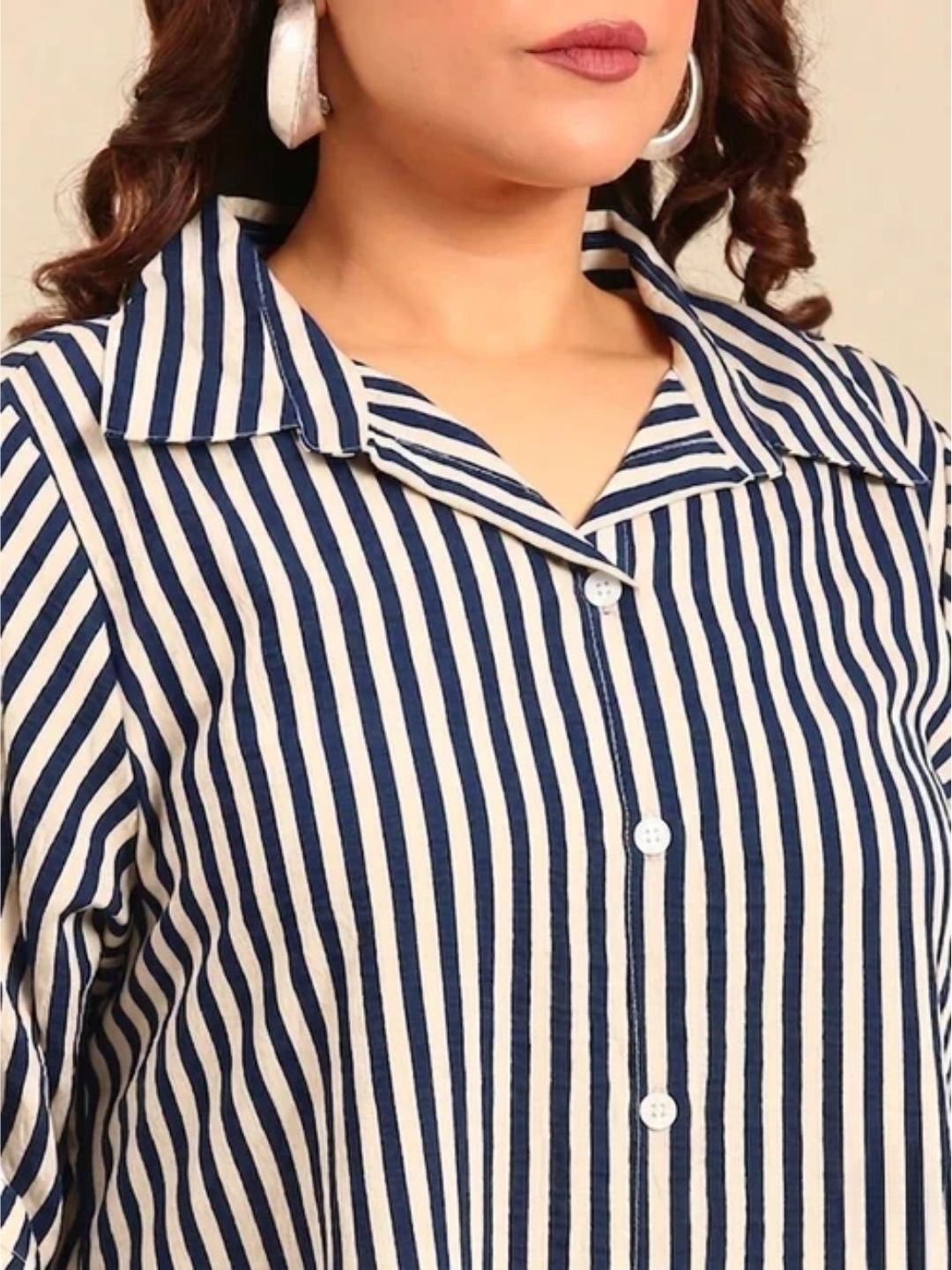 Teal and White Striped Shirt Dress