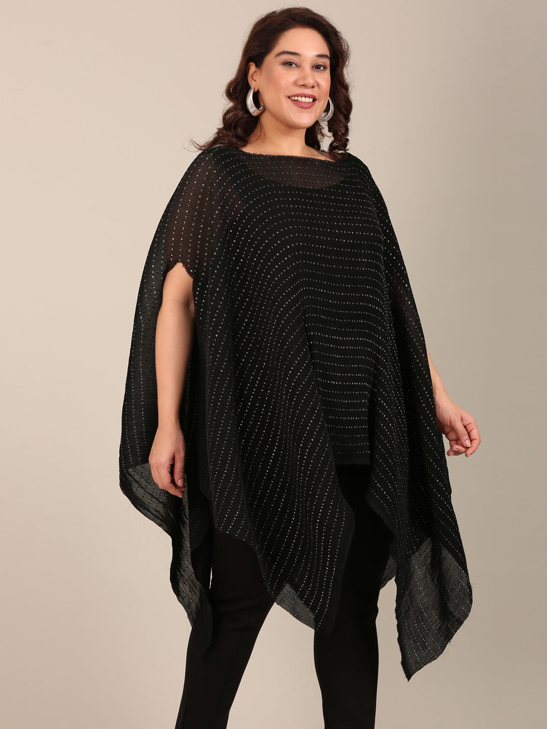 Black Lurex Kaftan Tunic