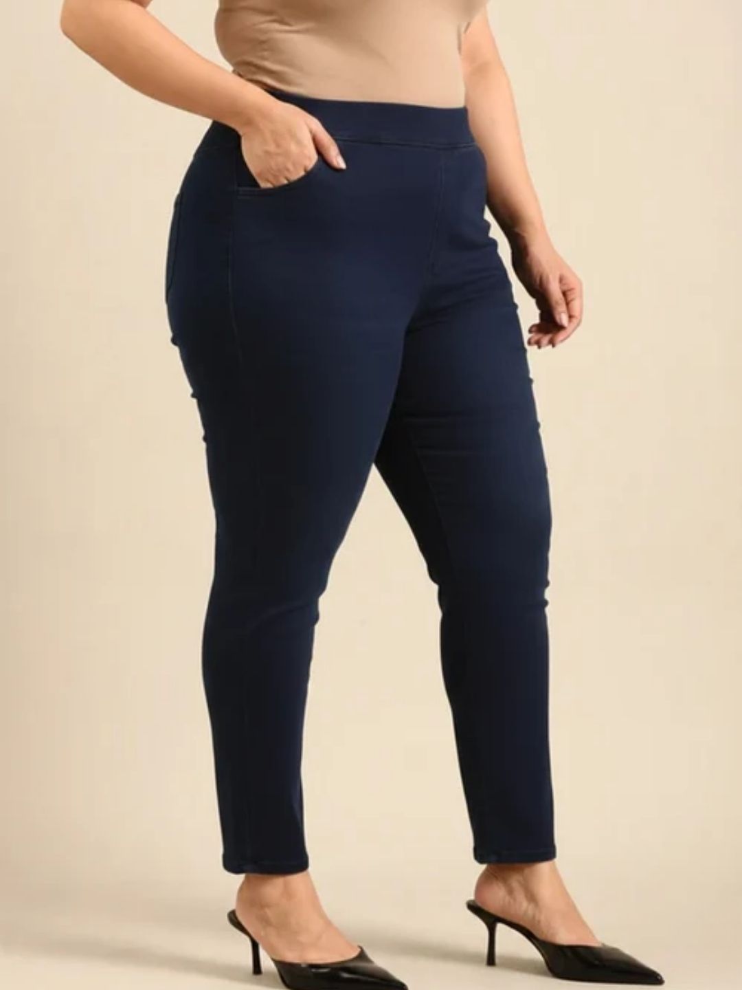 Solid Indigo Straight Fit Jeans