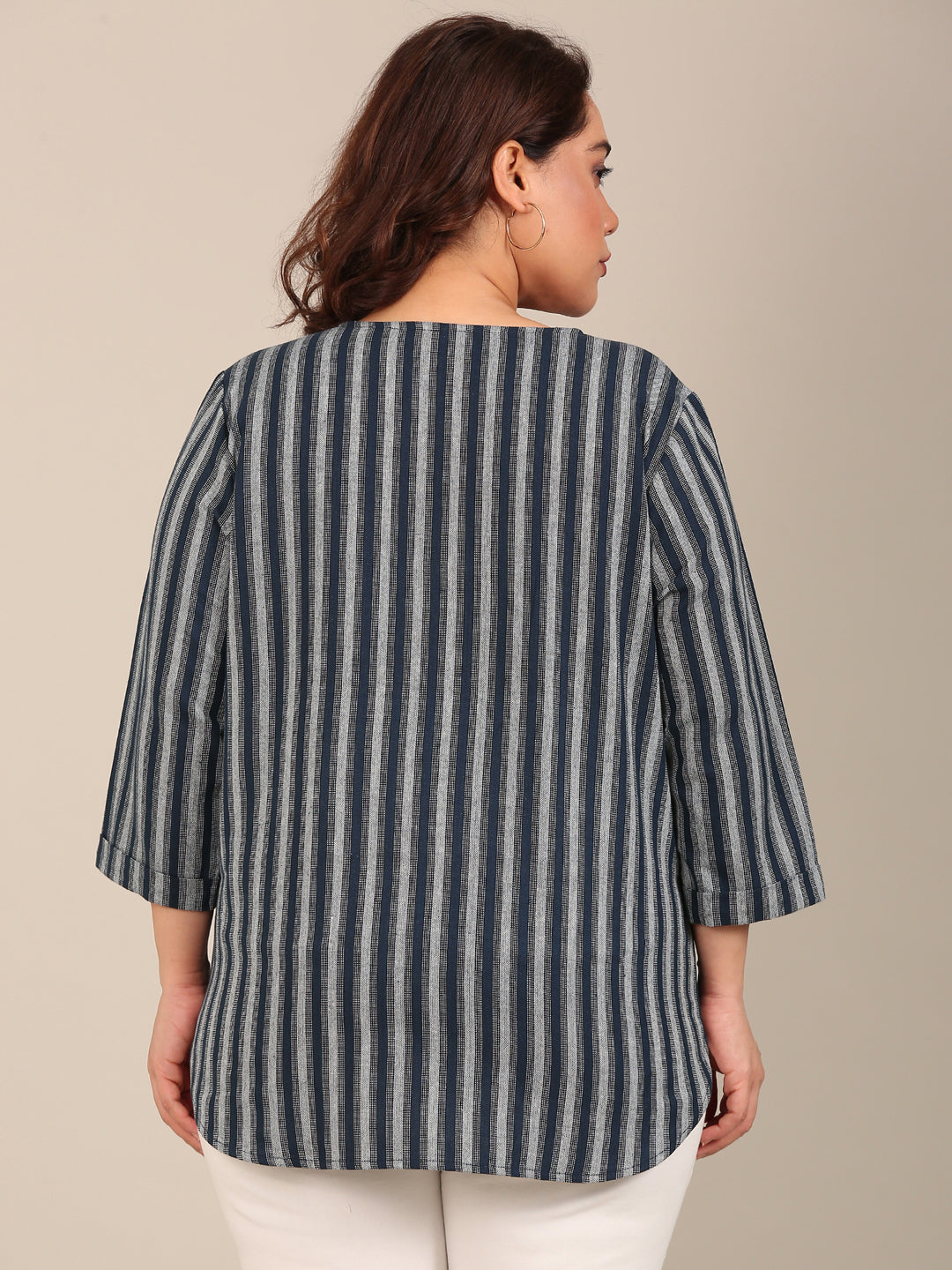 Navy Striped Top