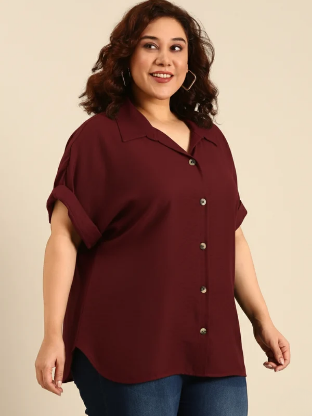 Burgundy Viscose Shirt