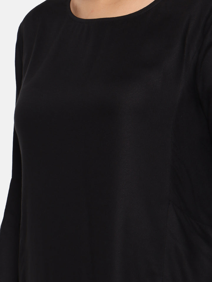 Women Black Solid Top