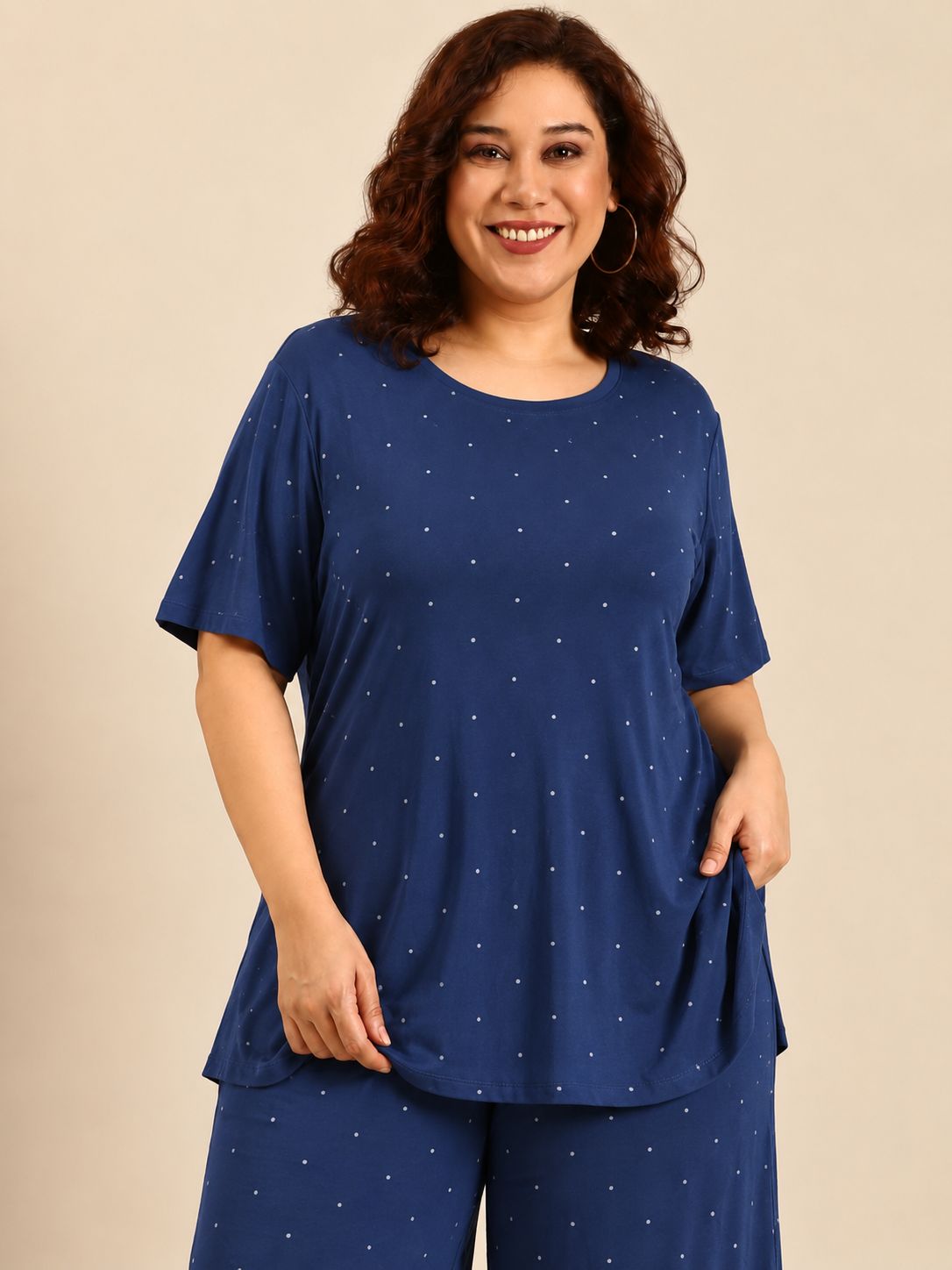 Navy Polka Dot Co-ord Set (2 Piece)
