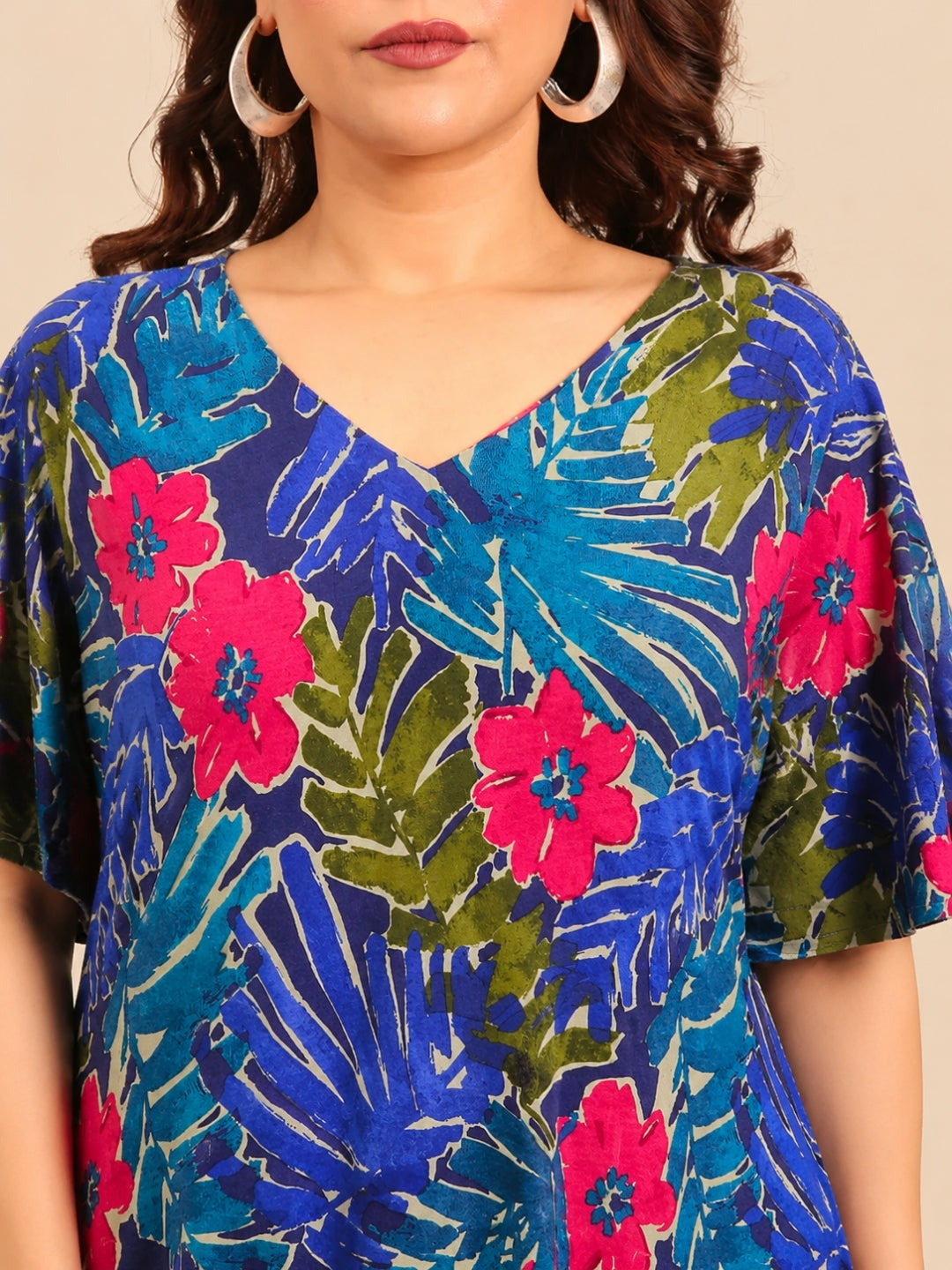 Multi Coloured Printed A-Line Dress