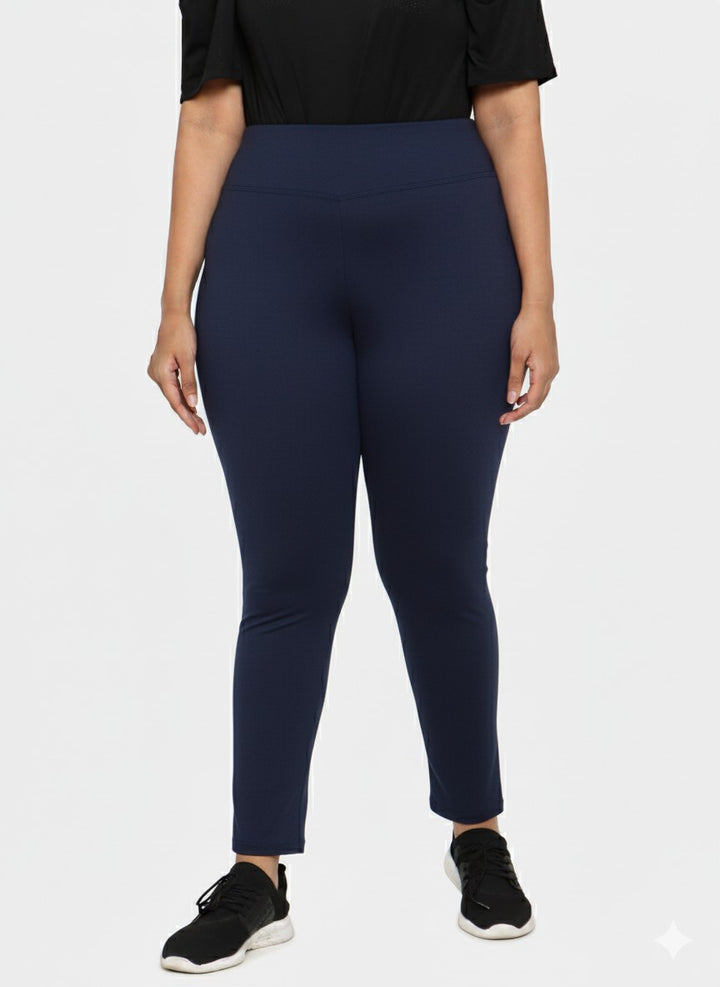 Navy Blue Solid Tights
