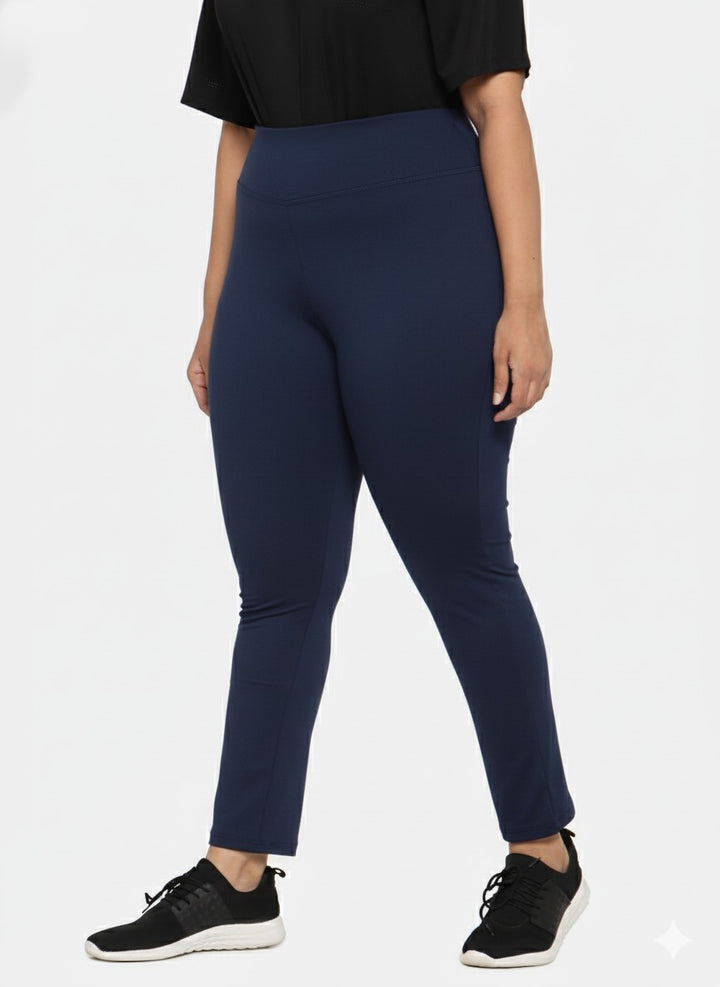 Navy Blue Solid Tights