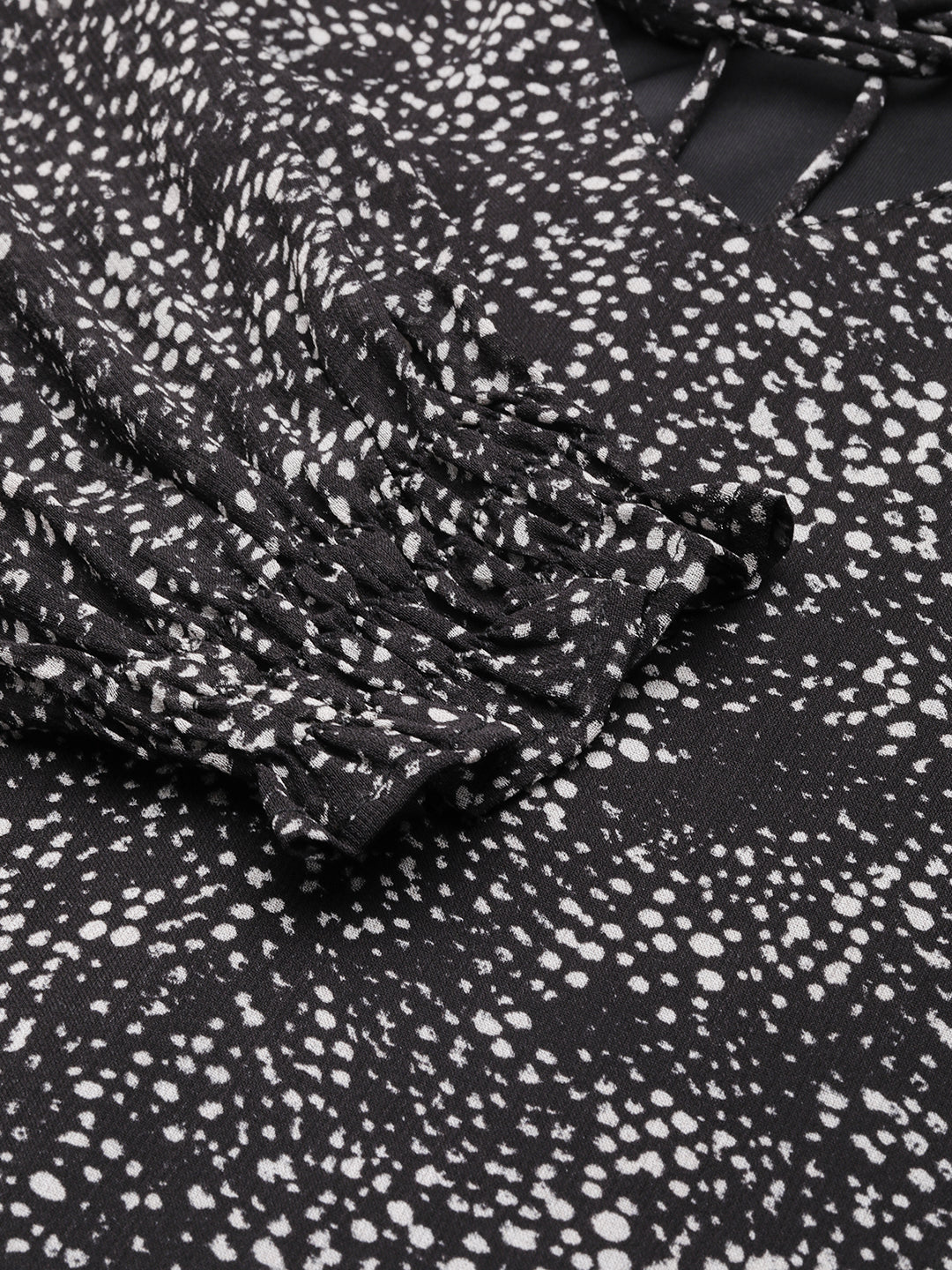 Black Dot Printed Top