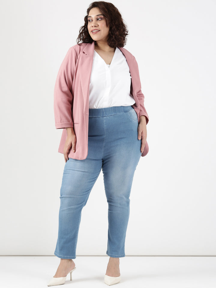 Pink Scuba Crepe Formal Blazer