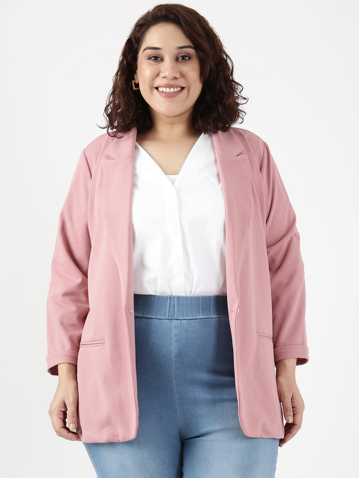 Pink Scuba Crepe Formal Blazer