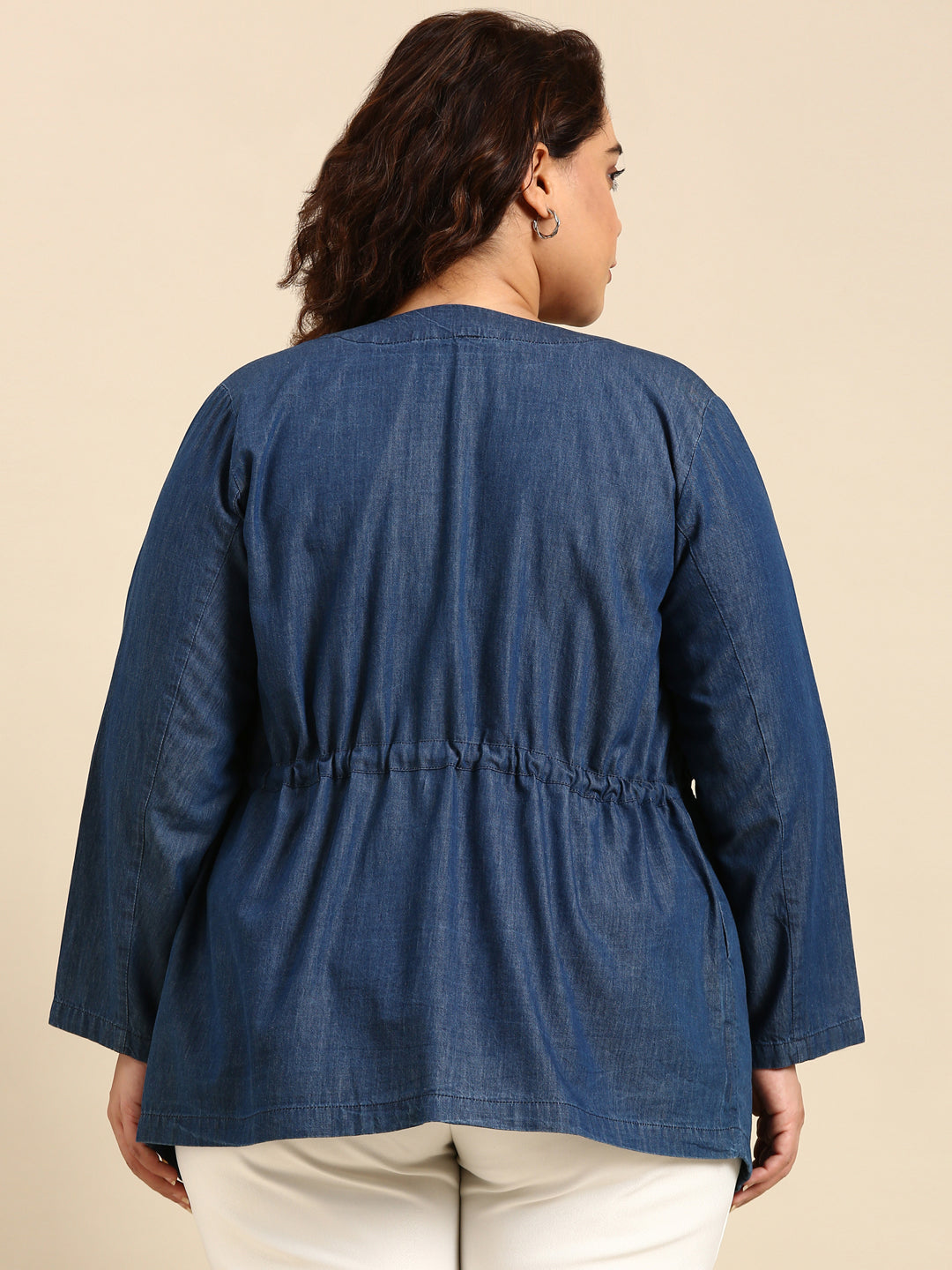 BLUE DENIM OPEN JACKET