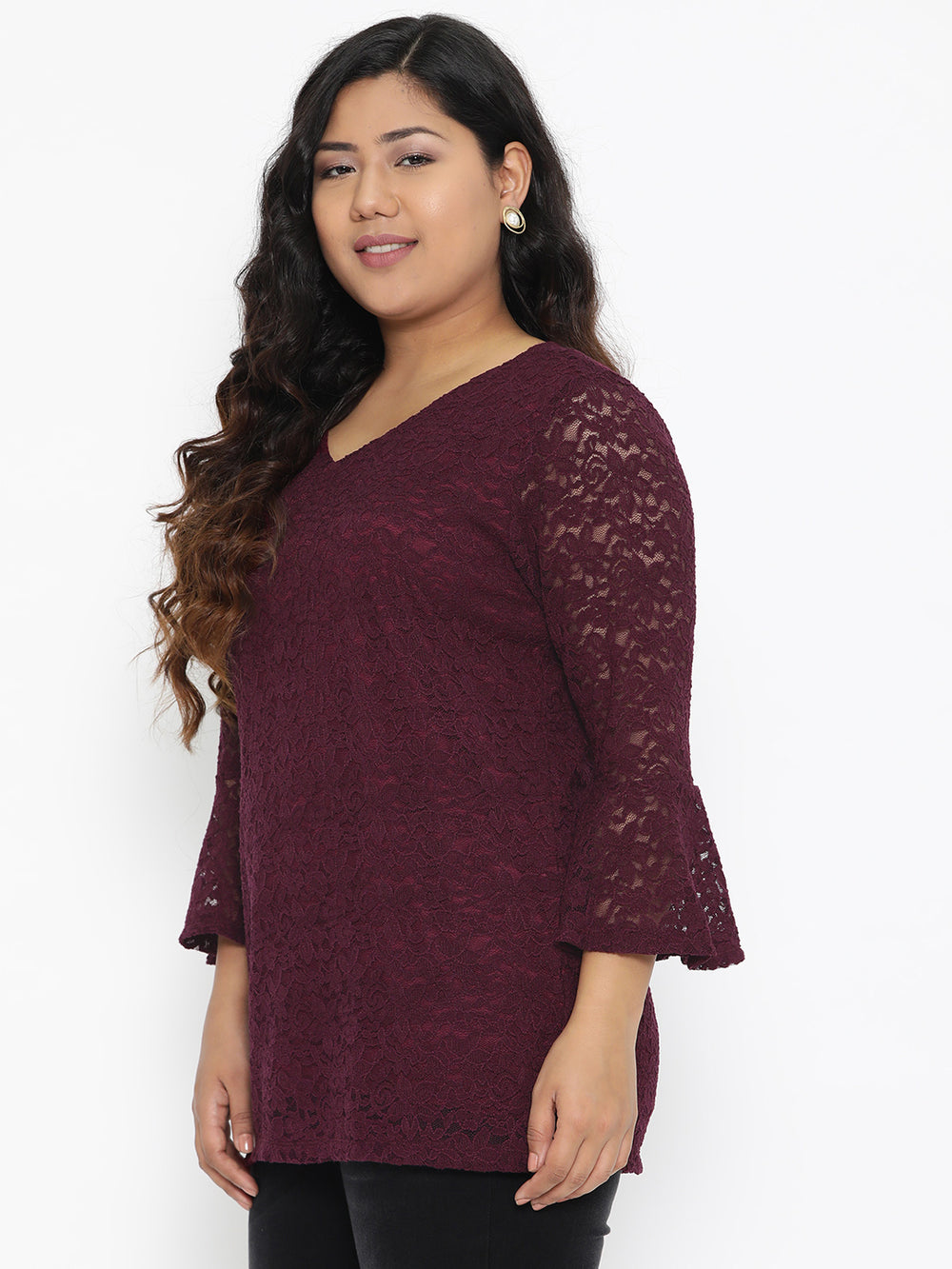 BURGUNDY LACE TOP
