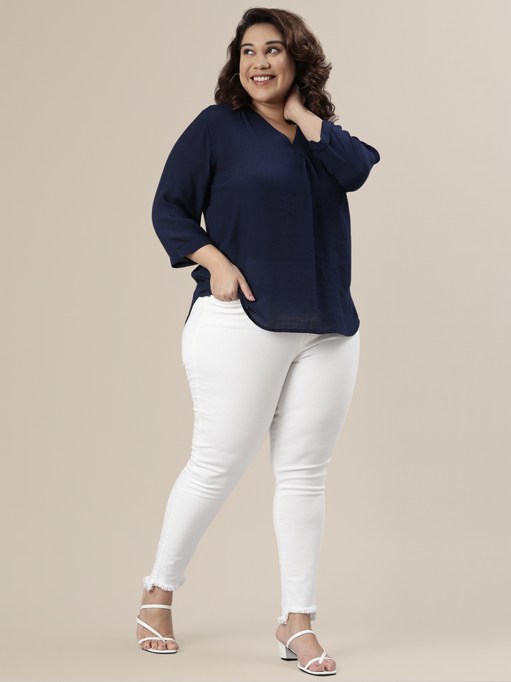 Navy Solid Top