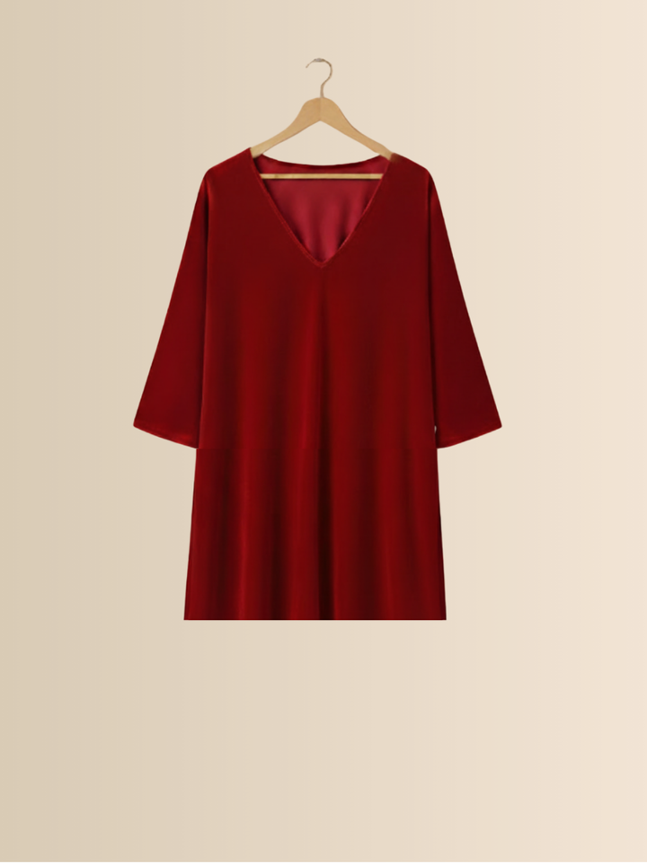 Burgundy Velvet Midi Dress