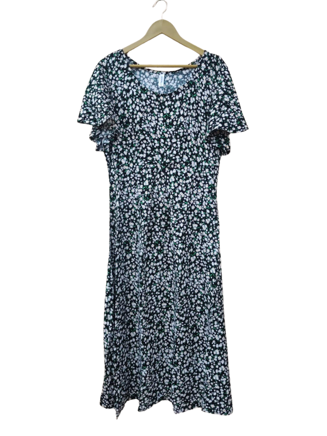 Black Floral Print Maxi Dress