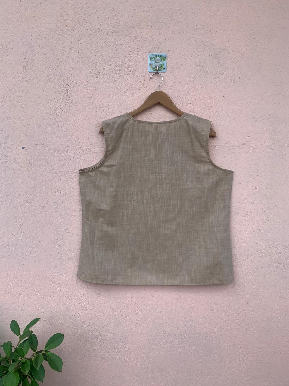 Beige Sleeveless Tank Top2