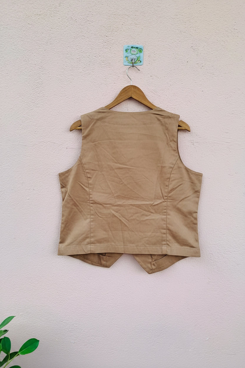 Beige Sleeveless Waistcoat