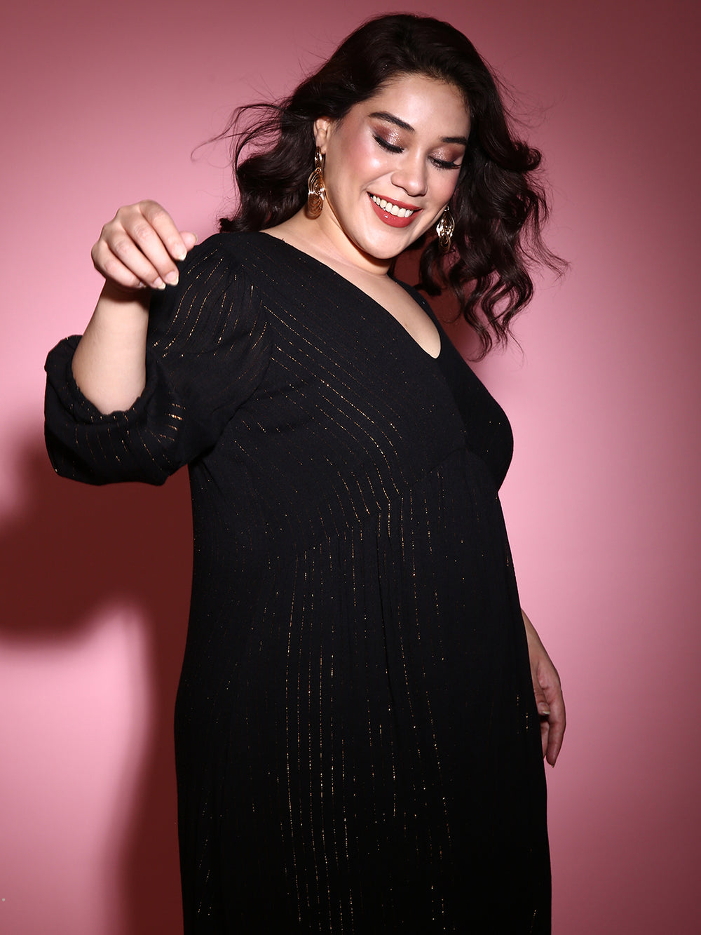 Black And Gold Lurex Dress