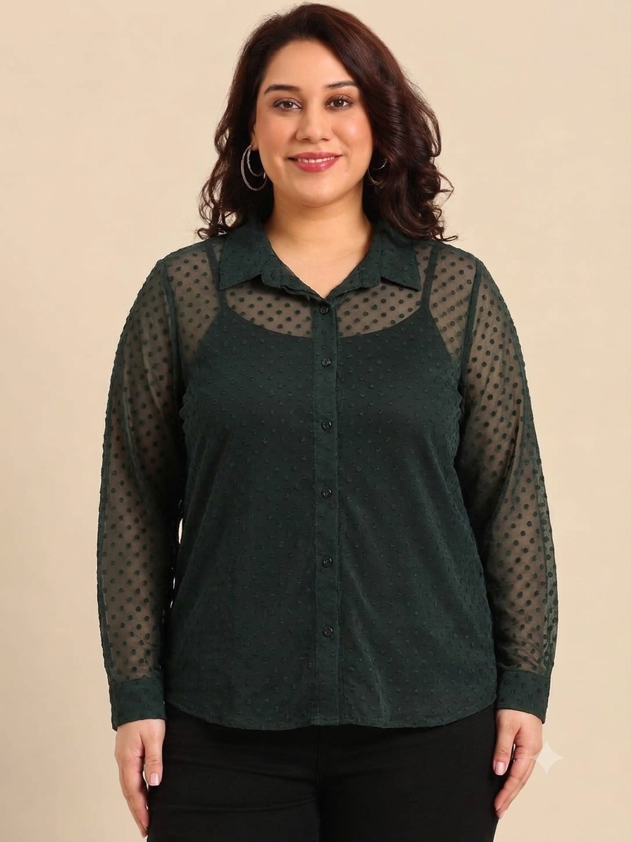 Black Dobby Button-Down Shirt