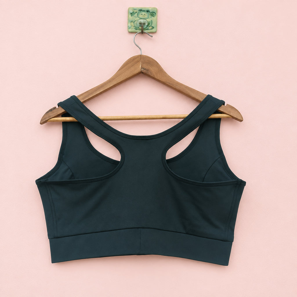 Black Front-Zip Sports Bra