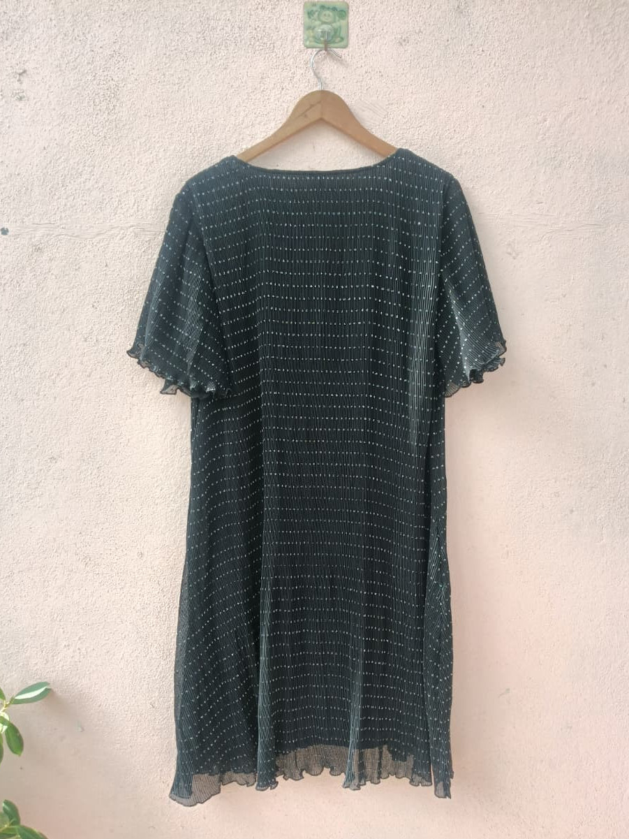 Black Printed V-Neck Dress