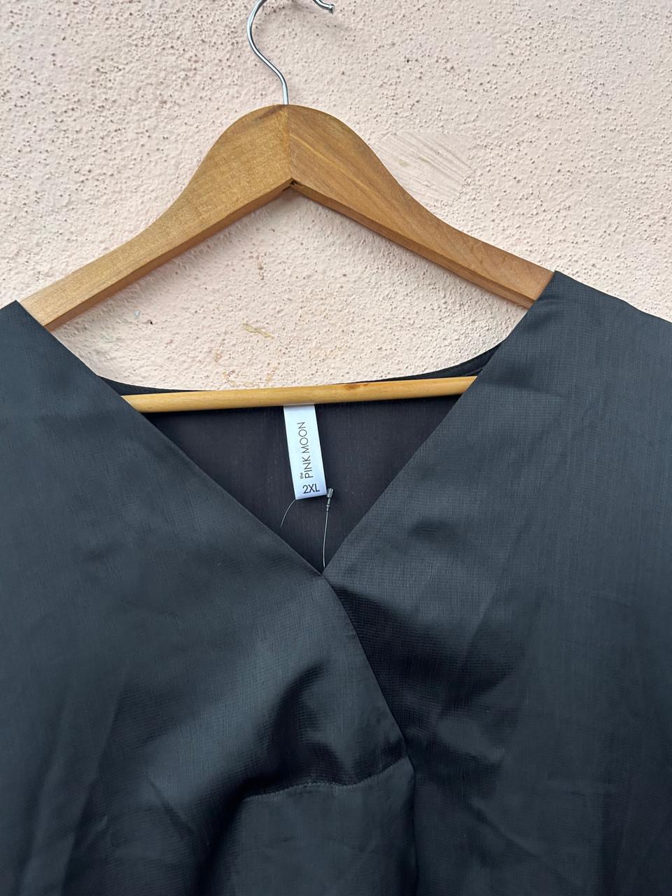 Black Satin Short Dress1