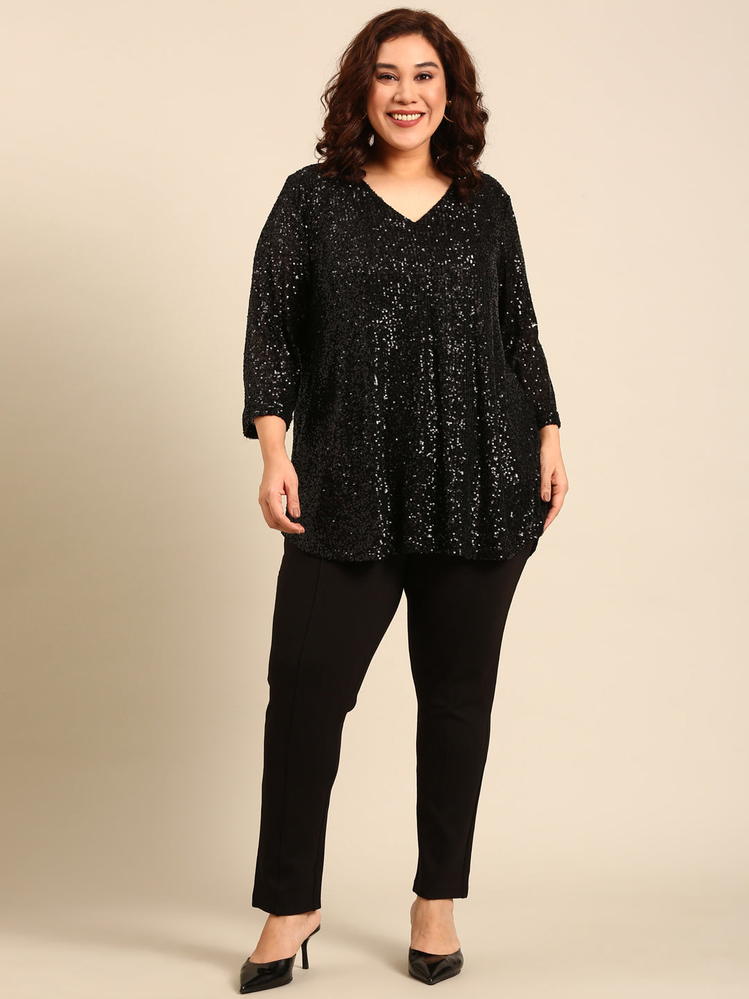 Black Sequin Top