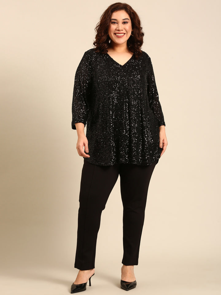 Black Sequin Top