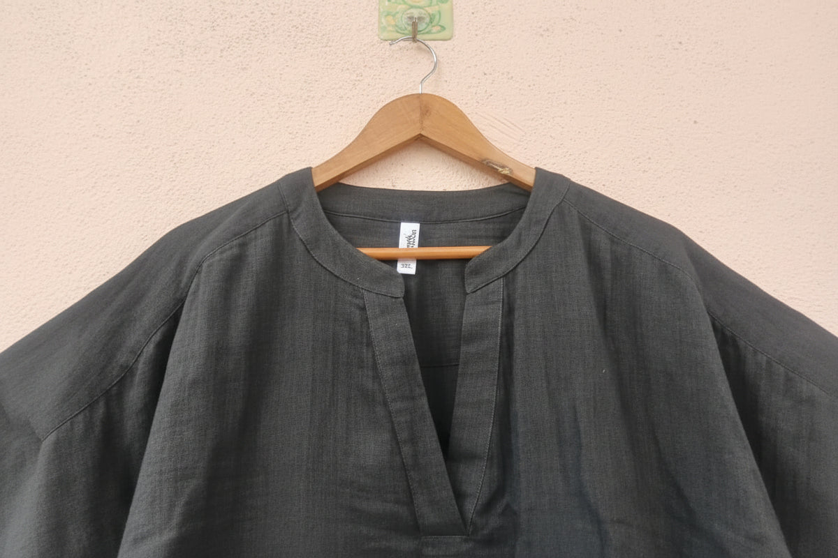 Black Solid V-Neck Top