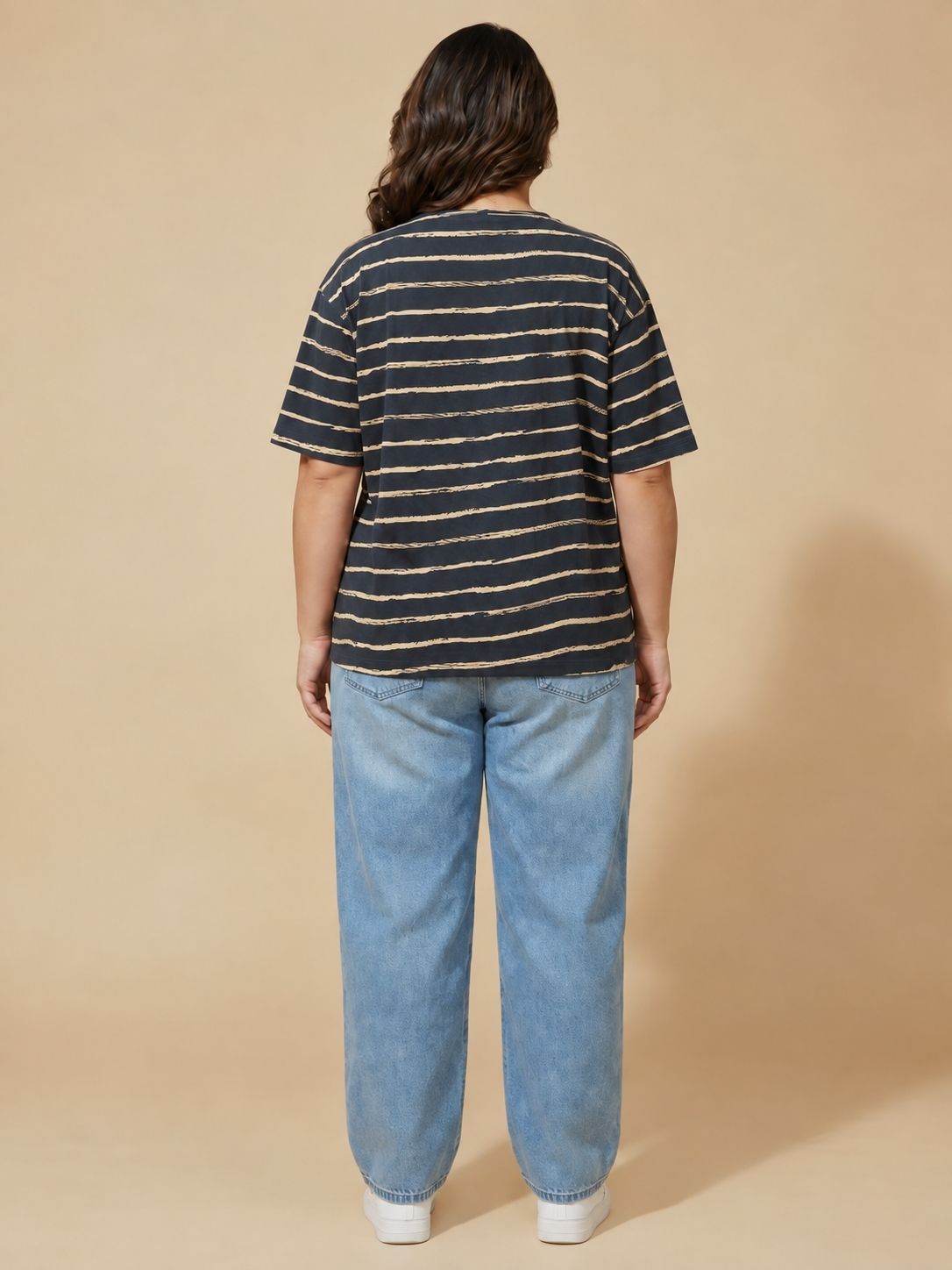 Black Striped Oversized T-Shirt