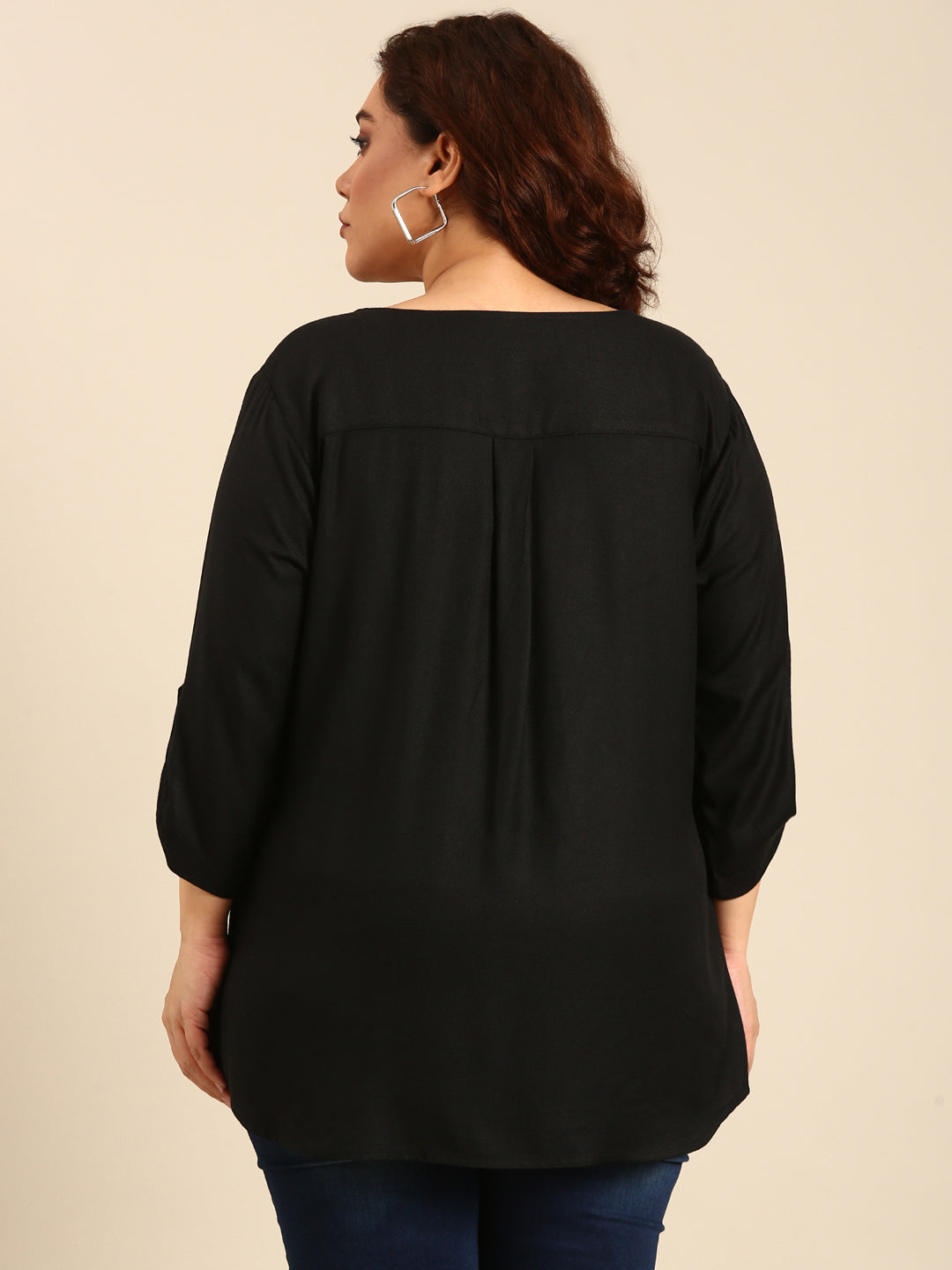 Black V-Neck Top