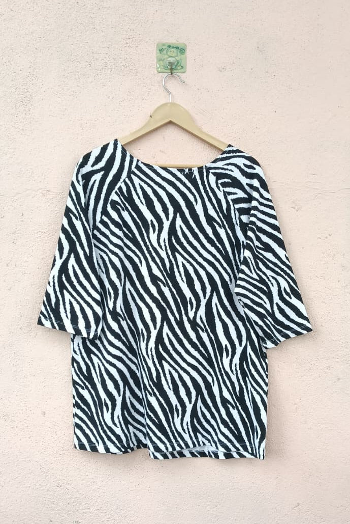 Black & White Zebra-Printed Top