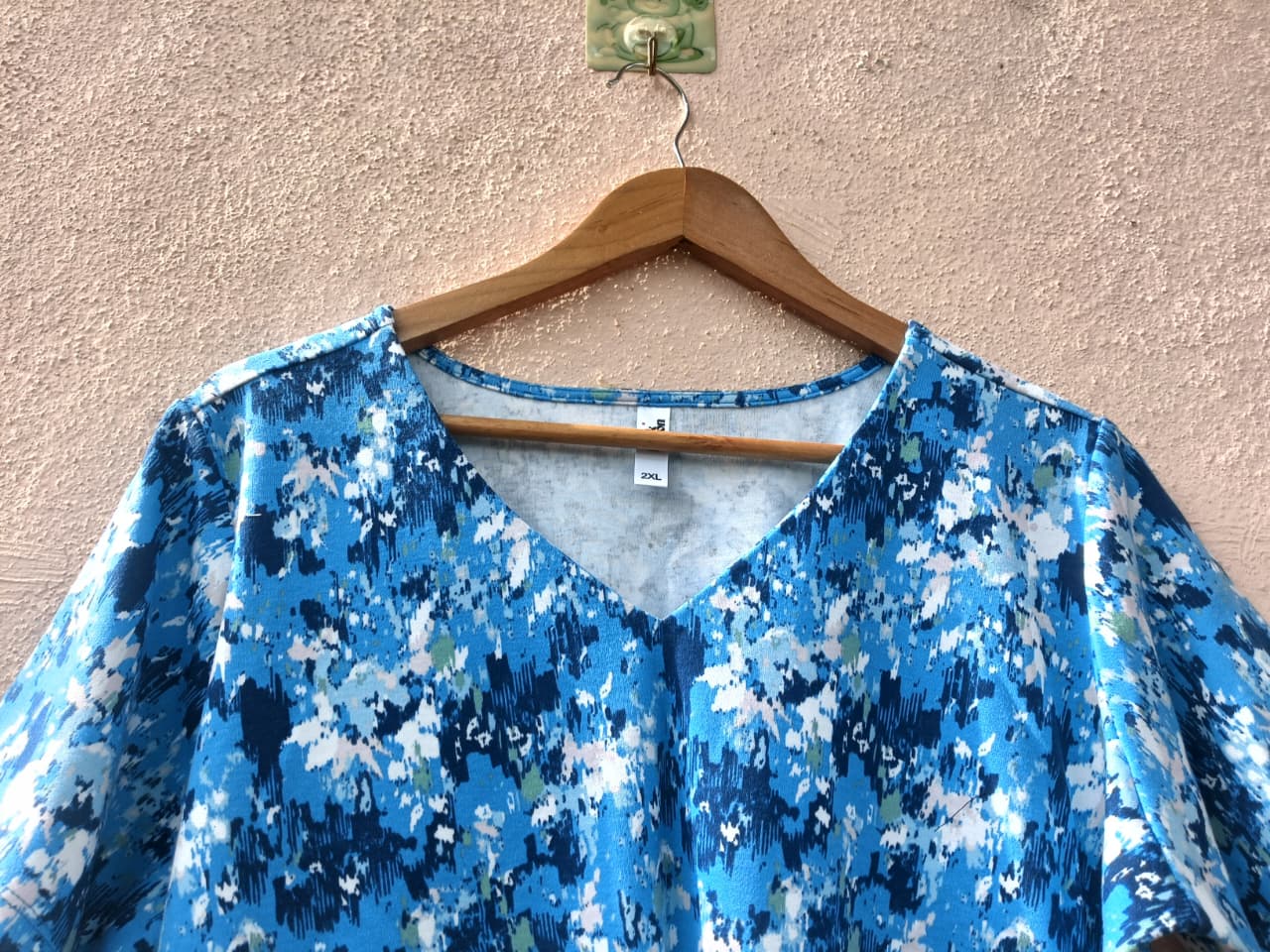 Blue Abstract Printed Top