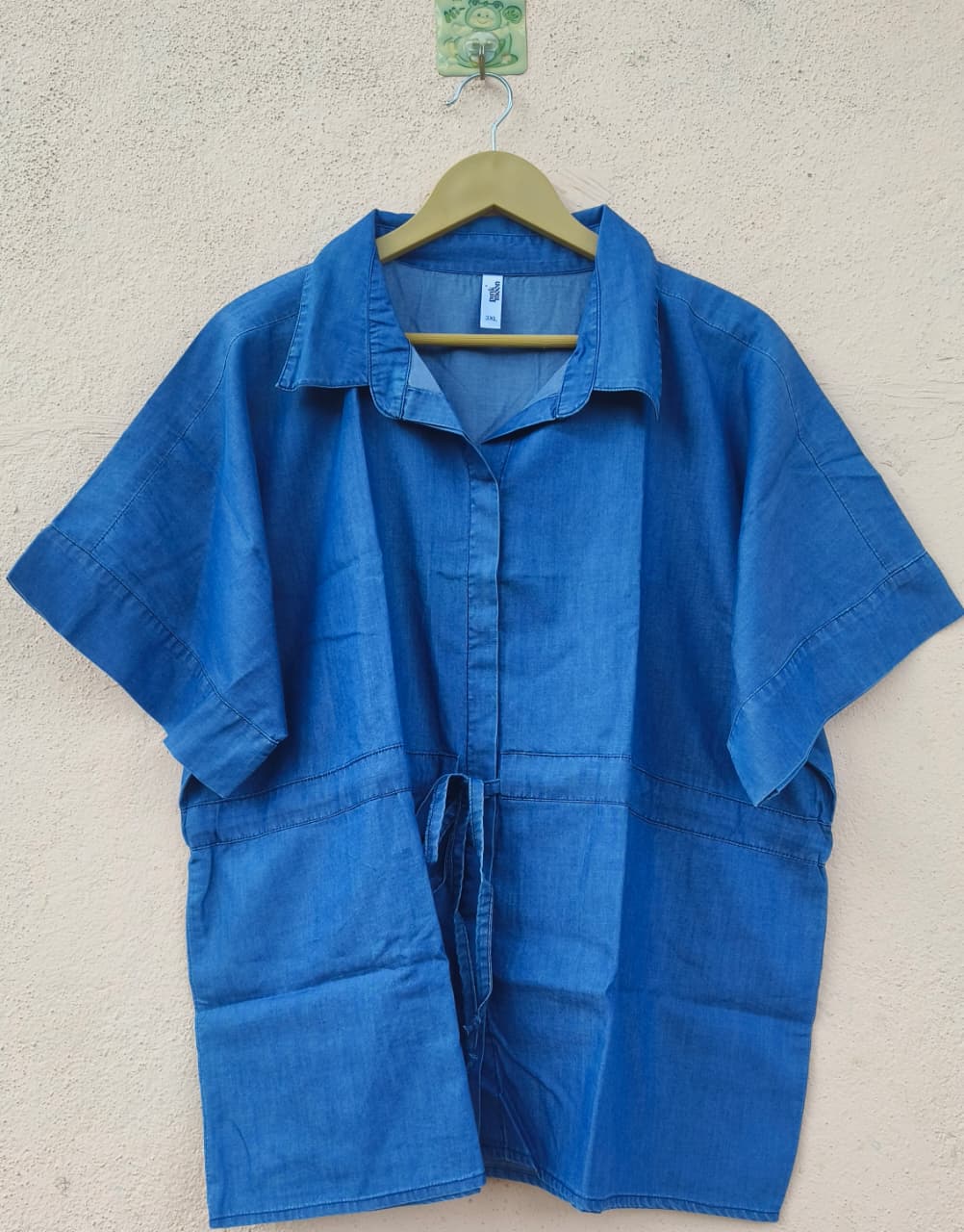 Blue Denim Collared Top